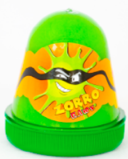 Слайм Плюх "ZORRO" перламутровый с шариками, зеленый, 130 г, 24 шт