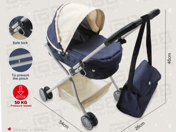 Коляска для кукол арт. CS7716G" Металл в пакете 58*27*10