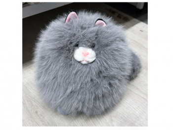 им Кот арт. 209116 Пушистик мохнатый серый 25 см в пак.