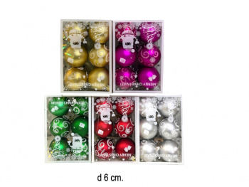 Шары арт. 190616-601 Набор 6 шт. d-6 см цвета микс в кор. Шары арт. 190616-601 Набор 6 шт. d-6 см цвета микс в кор.