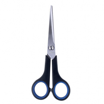 Ножницы BRAUBERG "Soft Grip", 165 мм, черно-синие, резиновые вставки, 3-х сторонняя заточка, 230761 Ножницы BRAUBERG "Soft Grip", 165 мм, черно-синие, резиновые вставки, 3-х сторонняя заточка, 230761