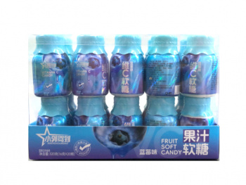 Конфета арт. 190745/190738-3 Жевательная "Черника" 16 г в баночке 20 шт. в кор.