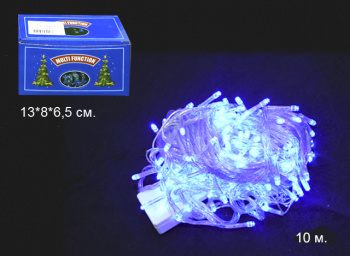 Гирлянда электр. арт. B2-3-501 Синий свет 10 м бел. провод 200 ламп в кор. Гирлянда электр. арт. B2-3-501 Синий свет 10 м бел. провод 200 ламп в кор.