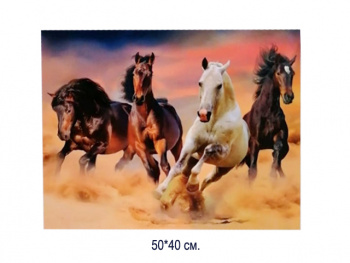 Алмазная мозаика арт. MD5109 Лошади 40*50 полная выкладка на подрамнике