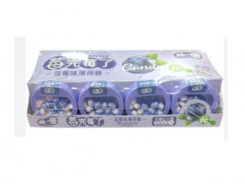 Конфета арт. 960177-1 Драже мятное без сахара "Черника" 12 г 20 шт. в кор.*