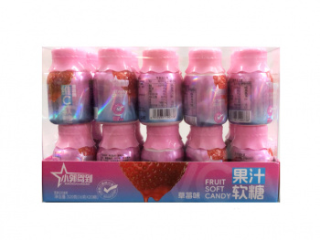 Конфета арт. 190745/190738-2 Жевательная "Клубника" 16 г в баночке 20 шт. в кор.