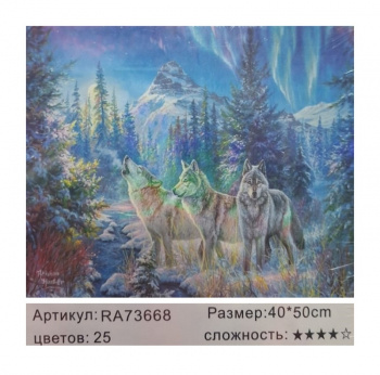 Картина по номерам арт. RA73668 Волки в лесу 40*50 в кор. Картина по номерам арт. RA73668 Волки в лесу 40*50 в кор.