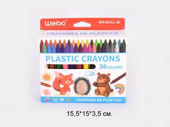 кц_Восковые мелки арт. WB-56021-36 Набор 36 цветов в белой кор.
