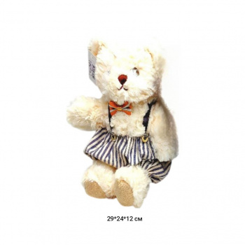 им Медведь арт. DYB-2026-14-2 Белый в платье 29 см в пак._