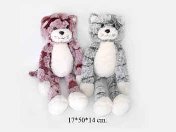 им Кот арт. 550/90714-5 Длинные лапки 50 см 2 цвета в пак.)