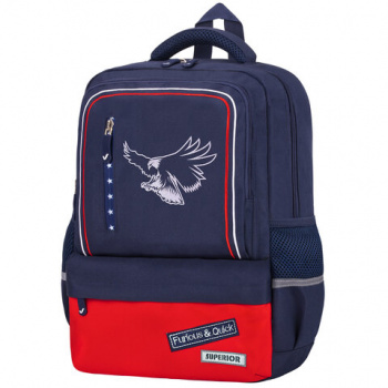Рюкзак BRAUBERG STAR, 1 отделение, 5 карманов, "White eagle", синий, 40x29x13 см, 271427 Рюкзак BRAUBERG STAR, 1 отделение, 5 карманов, "White eagle", синий, 40x29x13 см, 271427