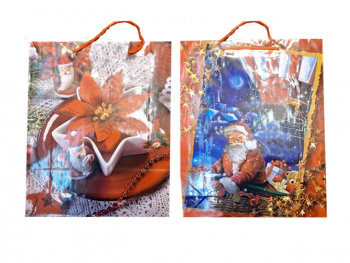 Пакет подарочный арт. JLZD2273-501 Новогодний в ассортименте 34*28*9 см (12 шт.) упак.