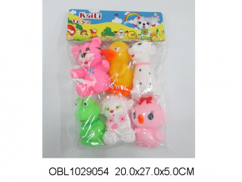 Игрушка резиновая арт. 160-28K Набор Животные 6 шт. в пакете (120шт./бл60)*/