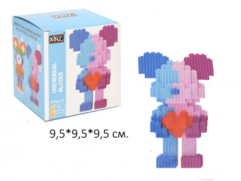 Конструктор арт. PT6153-802 Микро Медведь разноцветный с сердцем 575 дет. в кор.=
