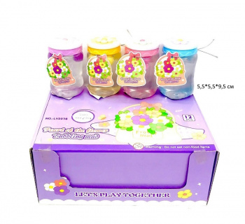 Лизун арт. LY-2078 Прозрачный с шариками фигурн. банка (12 шт.) шоубокс_