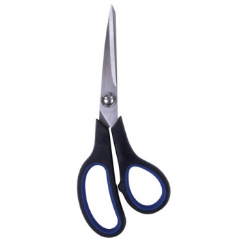 Ножницы СА_230762 BRAUBERG "Soft Grip" 190мм черно-синие, резиновые вставки, 3-х сторонняя заточка Ножницы СА_230762 BRAUBERG "Soft Grip" 190мм черно-синие, резиновые вставки, 3-х сторонняя заточка