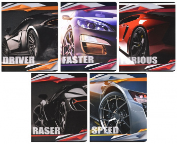 км_Тетрадь арт. ТОК48КР-МШ 48 л. А5 кл. скреп. офс.№2 Creativiki МАШИНЫ мел. карт., ВД-лак, эконом