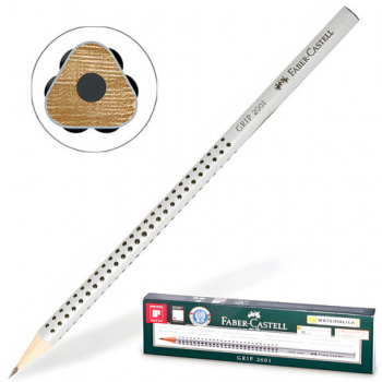 Карандаш чернографитный FABER-CASTELL, 1 шт., "Grip 2001", НВ, трехгранный, 117000 Карандаш чернографитный FABER-CASTELL, 1 шт., "Grip 2001", НВ, трехгранный, 117000