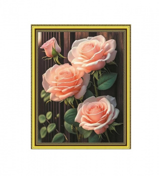Алмазная мозаика арт. GLE76857 Розы 40*50 полная выкладка на подрамнике