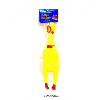 Игрушка резиновая арт. LY-016 Цыпленок пищалка в сетке_