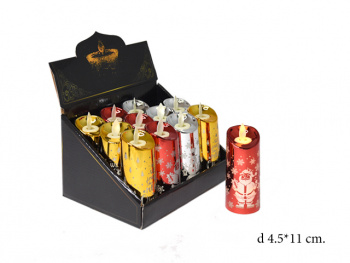 Свеча Новогодняя арт. 058-A-601 "Огонек" свет. 11см (12 шт.) в кор.