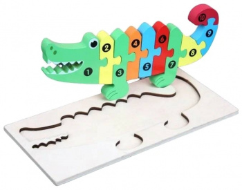 Деревянная игрушка арт. 5588-61-15 Пазл Крокодил в пленке)