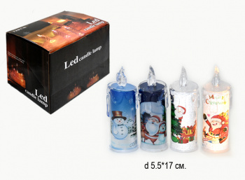 Свеча Новогодняя арт.  MDX-2 Блеск большая свет. (12 шт.) в кор.