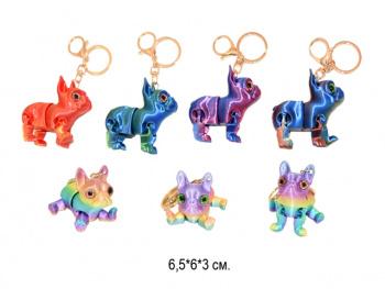 Брелок 3Д арт. AX-12-805 Собака подвижный цвета микс в пак. Брелок 3Д арт. AX-12-805 Собака подвижный цвета микс в пак.