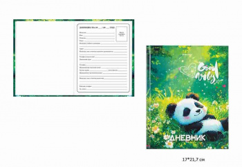 кс_Дневник 1-4 класс арт. 107158 48 л. твердый BRAUBERG глянц. ламинация, с подсказом "Панда"
