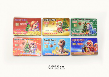 Магнит арт. 401333 Кредитная карта Лошадь 1 шт. ассорти (60 шт.)  Магнит арт. 401333 Кредитная карта Лошадь 1 шт. ассорти (60 шт.)