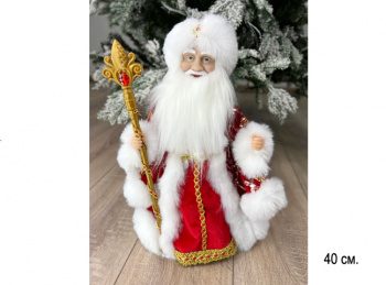 Дед Мороз арт. 23A14-16-601 В красно-белой шубке муз. 40 см в пак. Дед Мороз арт. 23A14-16-601 В красно-белой шубке муз. 40 см в пак.