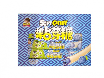 Конфета арт. 110066 Жевательная Трубочка-тянучка с начинкой Черника 14 г 30 шт. в кор.,