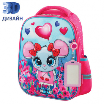 Ранец ЮНЛАНДИЯ LIGHT, 2 отделения, "Pretty mouse", 3D панель, 38х29х16 см, 270606 Ранец ЮНЛАНДИЯ LIGHT, 2 отделения, "Pretty mouse", 3D панель, 38х29х16 см, 270606