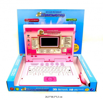 Игра компьютер арт. 7004-1 Ноутбук розовый обучающий в кор._