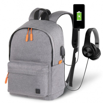 Рюкзак BRAUBERG URBAN универсальный с отделением для ноутбука, USB-порт, "Energy", серый, 44х31х14 с