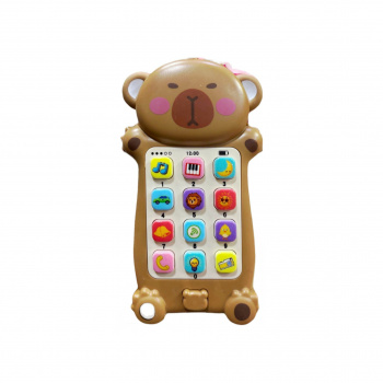 Телефон арт. 366_-805 Капибара на бат. свет, звук (12 шт.) шоубокс