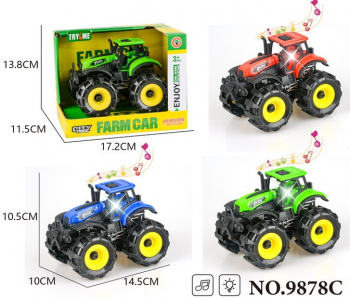 Трактор инерц. арт. 9878C" Свет, звук в коробке 17,2*11,5*13,8