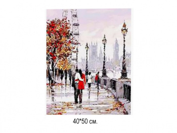 Алмазная мозаика арт. GLE73472 Набережная Темзы 40*50 полная выкладка на подрамнике