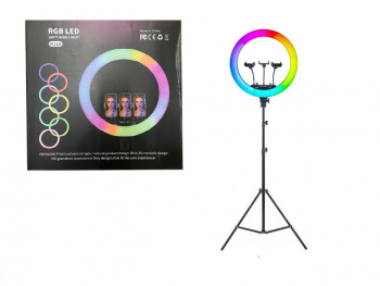 Кольцо осветитель арт. MJ18 RGB d 45 см со штативом в кор.