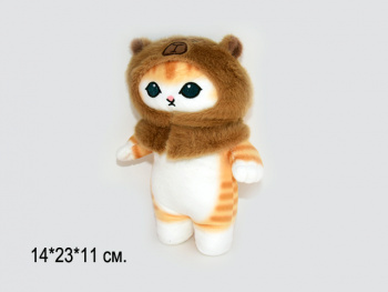 им Кот арт. 13385-209 В шапке капибары стоит 23 см в пак.