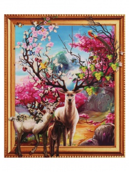 Алмазная мозаика арт. LT0538 Олени 5D 50*40, полная выкладка на подрамнике Алмазная мозаика арт. LT0538 Олени 5D 50*40, полная выкладка на подрамнике