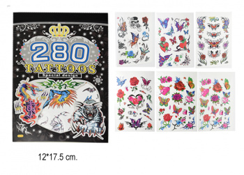 Набор Тату арт. 2092GK-1 Цветы и бабочки 6 листов 12*17,5 в пак.