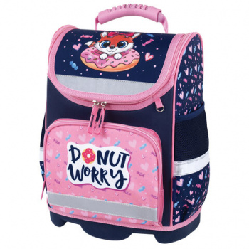 Ранец ЮНЛАНДИЯ WISE, 1 отделение, 3 кармана, устойчивое дно, "Donut worry", 37x29х15 см, 272073 Ранец ЮНЛАНДИЯ WISE, 1 отделение, 3 кармана, устойчивое дно, "Donut worry", 37x29х15 см, 272073