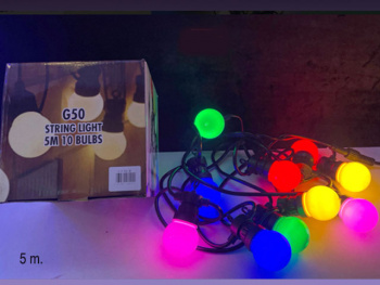 Гирлянда электр. арт. G50-2-601 "Шарики" разноцветный свет, черный провод 5 метров в кор.