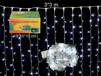 Гирлянда электр. арт. 15501-2 "Водопад" белая 3х3 м в кор.