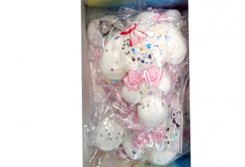 Антистресс арт. JJ239-209 Собака большая с бантиком мальтоза (10 шт.) в пак.