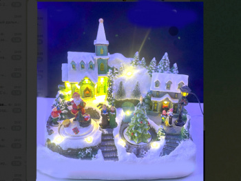 Сувенир Новогодний арт. LSZ331-601 "Праздничный городок" свет 30*25 см в кор.