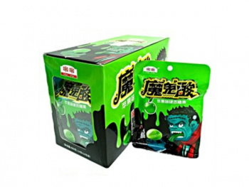 Конфета арт. 851616/181654-4 "Чудовище Франкенштейна" Кислое яблоко 24 г 20 шт. в зеленой кор.,