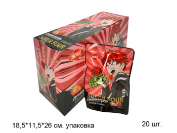 Конфета арт. 931919 Супер-кислая "Клубника" 24 г 20 шт. упаковка