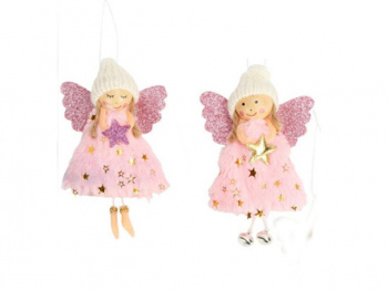 Игрушка-подвеска арт. 25DH1-502 Девочка-ангел цвета микс Набор 12 шт. в пак.